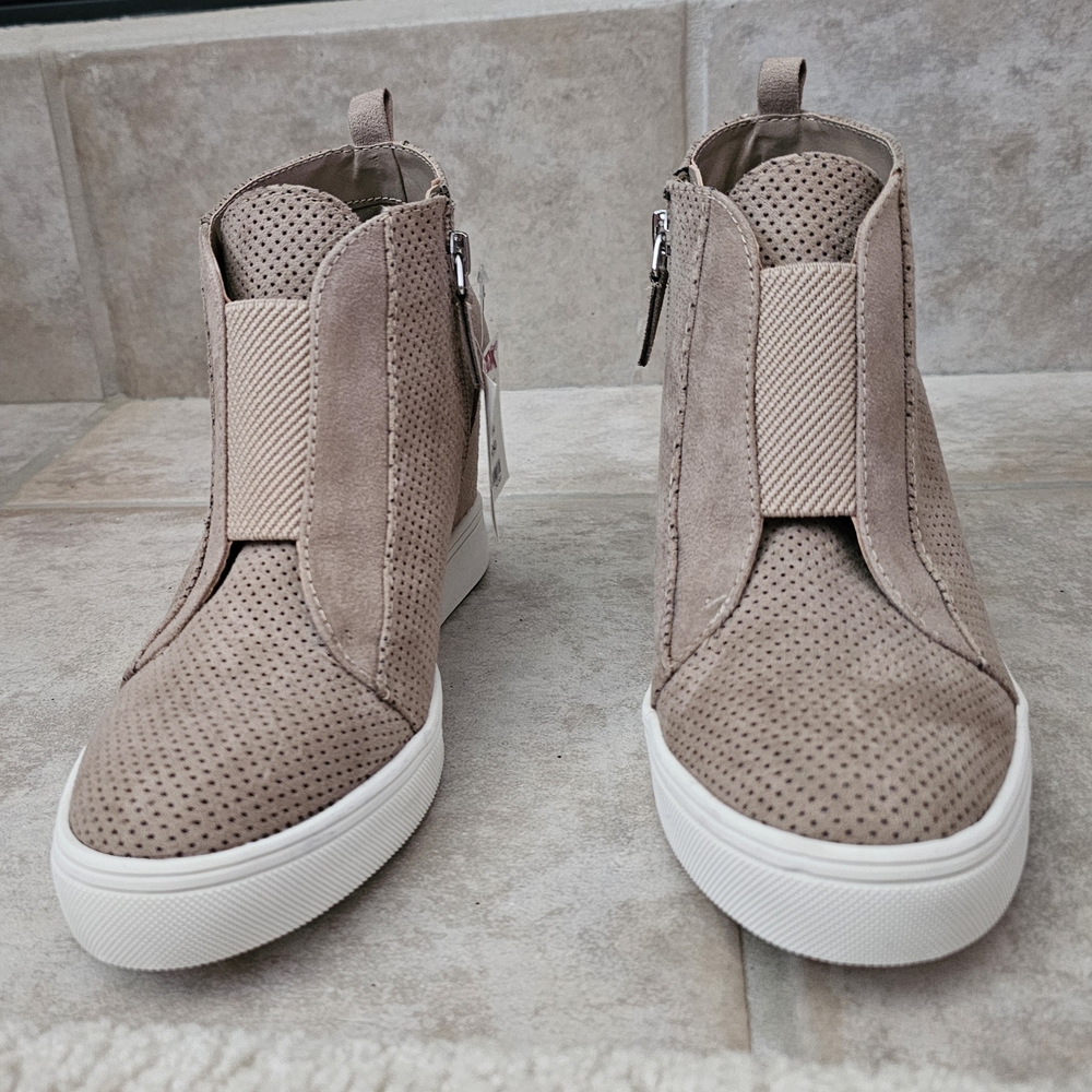 Women's Beige High-Top Sneakers